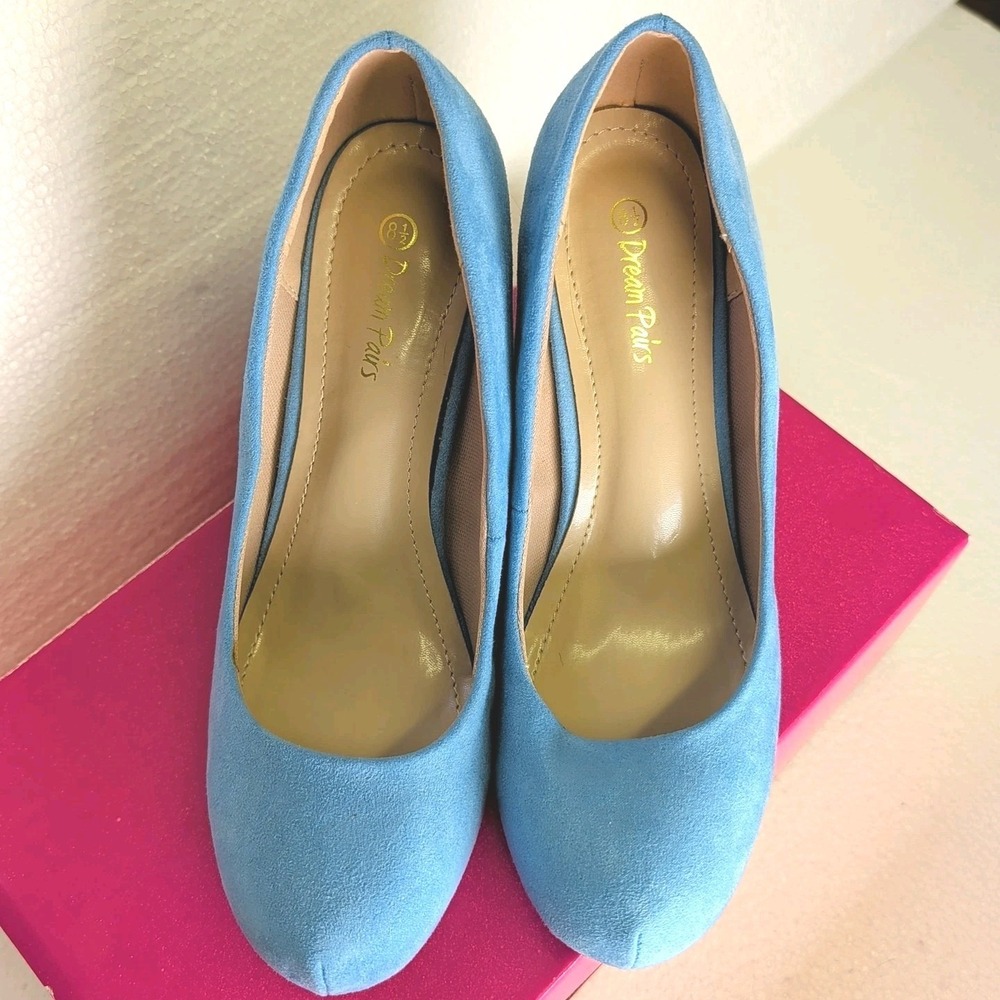 DREAM PAIRS Women Faux Suede Slip On Pumps Party Dress Shoes 3" Heel Size 8.5 - Picture 3 of 7